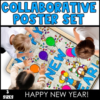 Preview of Happy New Years Resolution 2024 Goals Bulletin Board Ideas Collaborative Poster