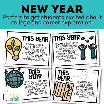New Year Bulletin Board | College and Career Readiness | TPT