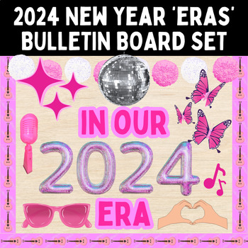 Preview of New Years Bulletin Board Kit: New Years 2024 Era l Bulletin Board Letters/Border