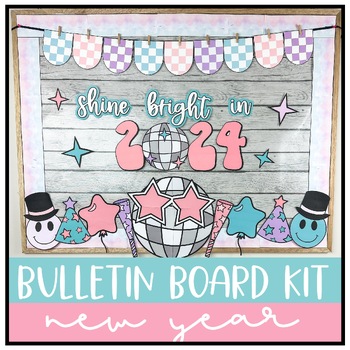 Preview of New Years Bulletin Board Kit | Retro Disco 2024