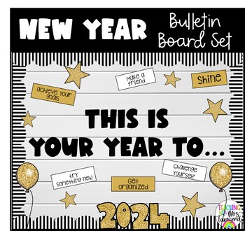 New Year Bulletin Board Set | Printable by Teaching with Mrs Townsend