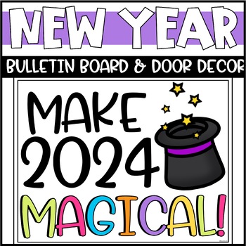 New Years 2024 Bulletin Board or Door Decoration by Briana Beverly
