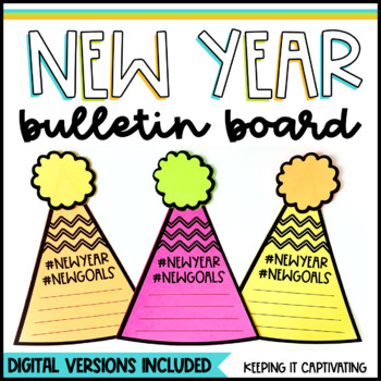 Preview of New Year Bulletin Board with Digital Goal-Setting