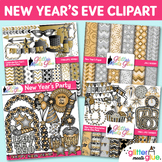 New Year Clipart Bundle: Digital Paper, Clip Art Transpare