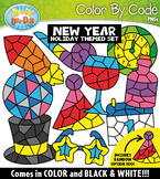 New Year Color By Code Shapes Clipart {Zip-A-Dee-Doo-Dah Designs}