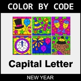 New Year: Color By Letter (Uppercase)