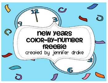 Preview of New Year Color By Number FREEBIE!