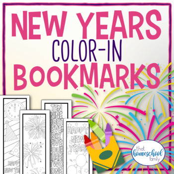 Preview of New Year Color-In Bookmark Set Printable