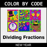 New Year Color by Code - Dividing Fractions