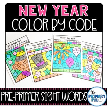 Preview of New Year Color by Code for Pre-Primer Sight Words