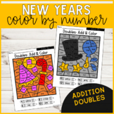 New Year Color by Number - Doubles (Addition)