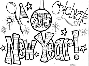 Preview of New Year Coloring Sheet