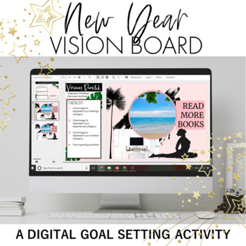 Preview of New Year Digital Vision Board Resource / Back to School Or New Year's Day