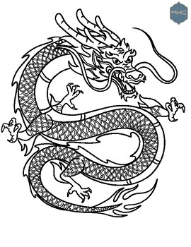 Preview of New Year Dragon Coloring Pages
