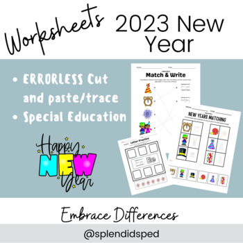 Preview of New Year ERRORLESS Activities: Like Skills Special Education NO PREP