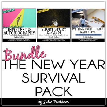 Preview of New Year Activities, English Lessons BUNDLE,  Setting Goals & Exploring Success