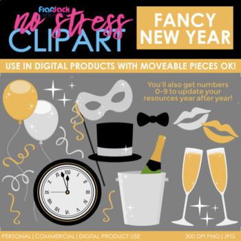 Preview of New Year Fancy Clip Art (Digital Use Ok!)