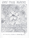 New Year Flower Colouring Page