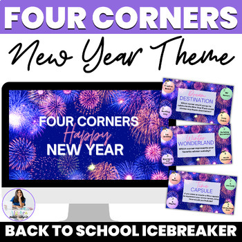 Preview of New Year Four Corners Icebreaker Game for Middle and High School Students