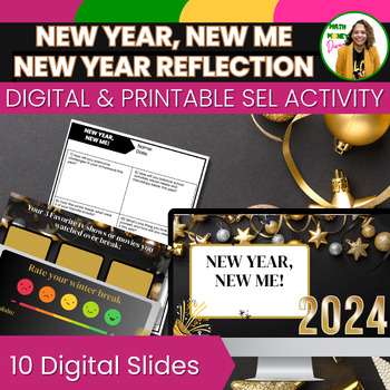 Preview of New Year Goal Reflection Activity | Grades 6th, 7th SEL Activity