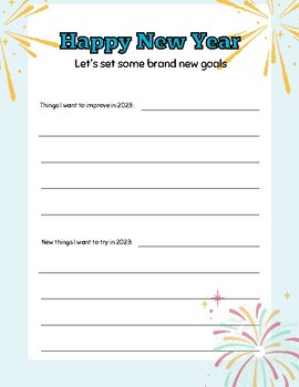 Preview of New Year Goal Resolution Worksheet
