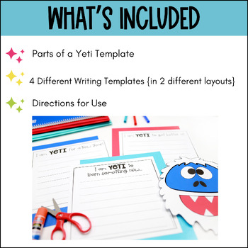 New Year Goal Setting Yeti Writing Craft by The First Grade Creative
