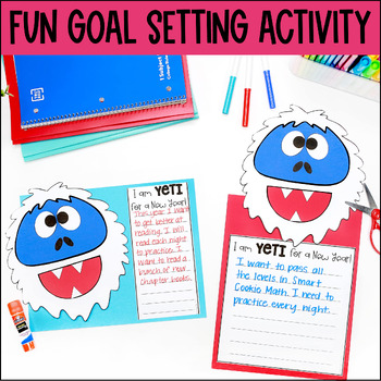 New Year Goal Setting Yeti Writing Craft by The First Grade Creative