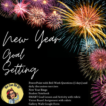 Preview of New Year Goal-Setting and Vision Board Unit