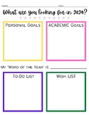 New Year Goals 2024 Worksheet "What Are You Looking For in 2024?"