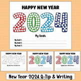 New Year Goals 2024 Resolution Writing Q tip Painting Acti