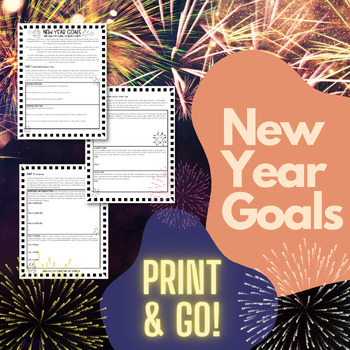 Preview of New Year Goals / New Years Resolutions High School (No Prep!)