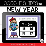 New Year Google Slides™ Addition Facts Practice Set 1