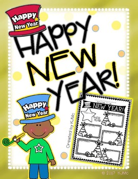 Preview of Happy New Year Graphic Organizer: Easy Printable