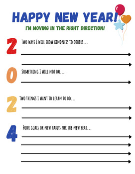 Preview of New Year Growth Mindset Activity