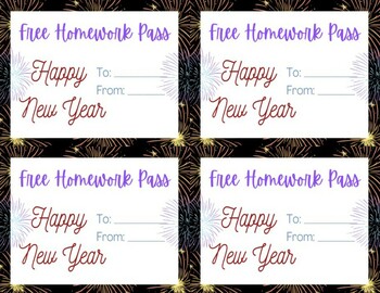 new year homework pass