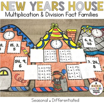 Preview of New Year House Fact Families Multiplication and Division