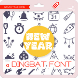 New Year Icons Dingbat Font - W Λ D L Ξ N