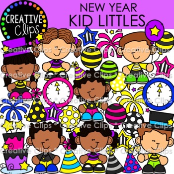 Preview of New Year Kid Littles {New Years Clipart}