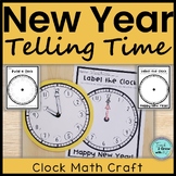 New Year Label the Clock Crafts for 1st-3rd Grade Math Centers
