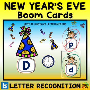 Preview of New Year's Eve Party Hat Letter Recognition Boom Cards