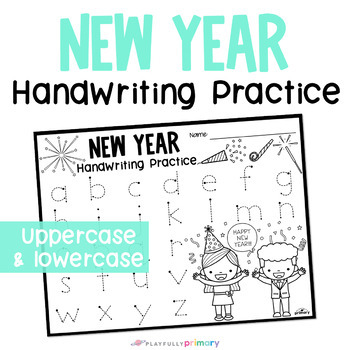 Preview of New Year Coloring Pages + Alphabet Tracing Handwriting Practice Sheets