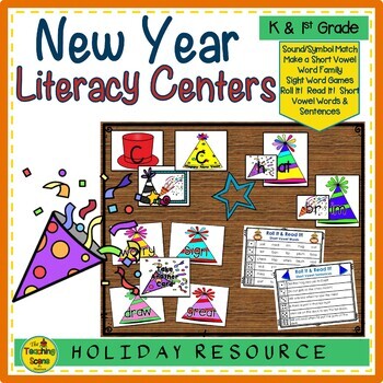 Preview of New Year Literacy Centers