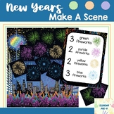 New Year Make A Scene with Fireworks Math Center Printable