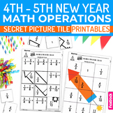 New Year Math 4th-5th Secret Picture Tile Printables