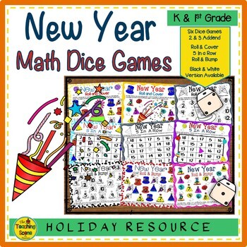 Preview of New Year Math Center Dice Games