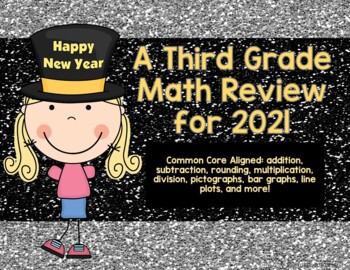 Preview of New Years Math Pack 2021 : Third Grade Common Core Aligned