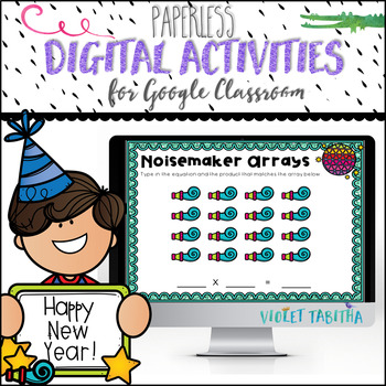 Preview of New Year 3rd Grade Math Review for Google Classroom