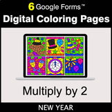 New Year: Multiply by 2 - Google Forms | Digital Coloring Pages