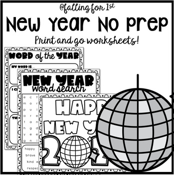 Preview of New Year NO PREP Worksheets