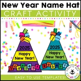 Happy New Year Name Hat 2024 Craft Template Name Activitie